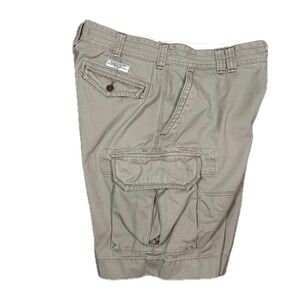 Polo Ralph Lauren Classic Chino Cargo Shorts Mens 34 Cotton Twill 10" Khaki